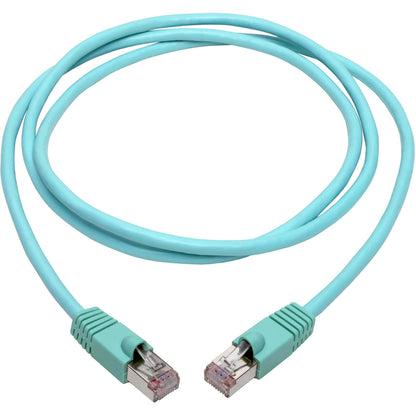 Eaton Tripp Lite Series Cat6a 10G Snagless Shielded Ethernet Cable (RJ45 M/M), PoE, Aqua, 5 ft.