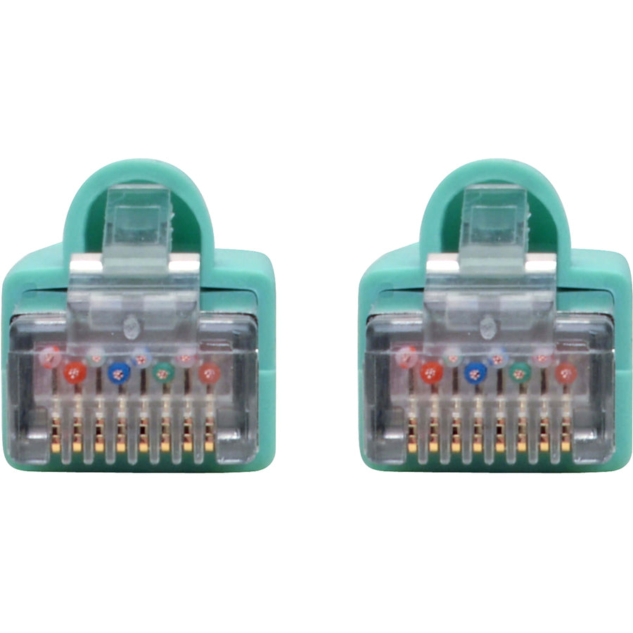 Eaton Tripp Lite Series Cat6a 10G Snagless Shielded Ethernet Cable (RJ45 M/M), PoE, Aqua, 5 ft.