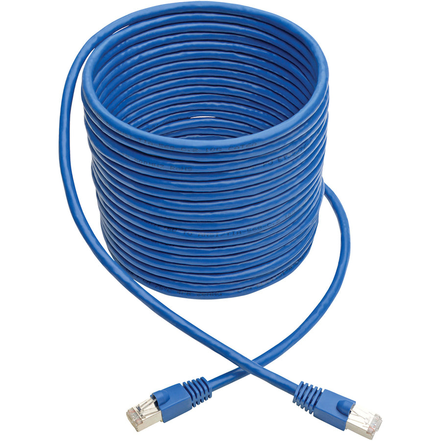 Eaton Tripp Lite Series Cat6a 10G Snagless Shielded STP Ethernet Cable (RJ45 M/M), Blue, 30 ft