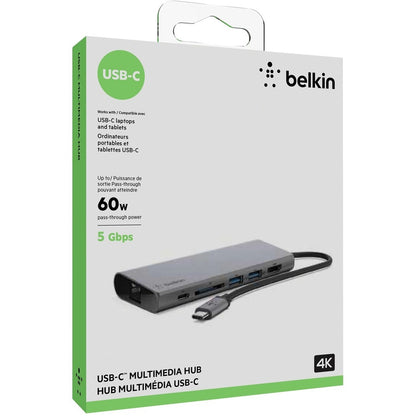 Belkin USB-C 6-in-1 Multiport Adapter and Docking Station with 4K HDMI and 60W Power Delivery