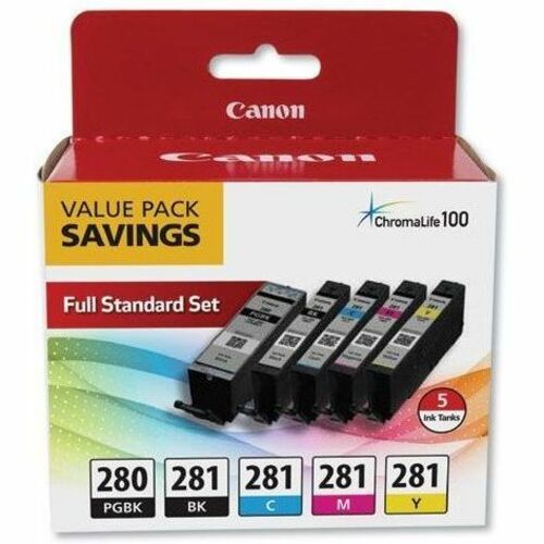 Canon PGI-280/CLI-281 5 Color Value Pack Inkjet Cartridge for PIXMA Printers