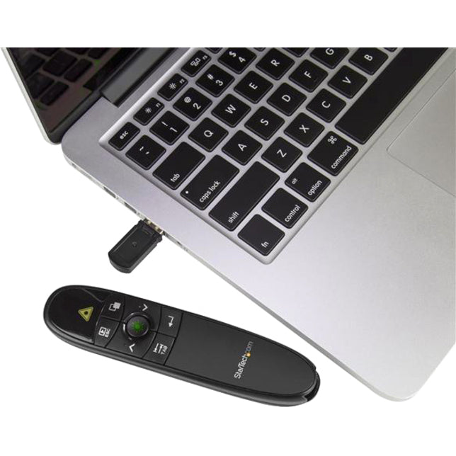 StarTech.com Wireless Presentation Remote with Green Laser Pointer - 90 ft. (27 m) USB Clicker for Mac and Windows