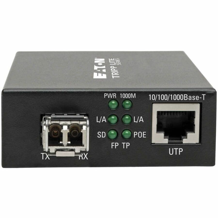 Eaton Tripp Lite Series N785-P01-LC-MM1 Gigabit Multimode Fiber to Ethernet Media Converter with PoE+ Support