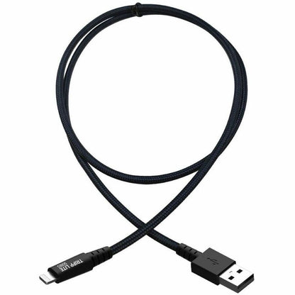Eaton Tripp Lite Series Heavy-Duty USB-A to Lightning Sync and Charge Cable - 1 ft. Gray, MFi Certified, Reinforced with UHMWPE & Aramid Fibers