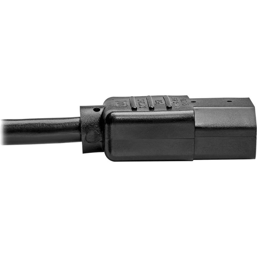 Eaton Tripp Lite Series Heavy-Duty Power Cord - NEMA 5-15P to IEC C13, 3 ft., 14 AWG, Black