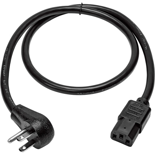 Eaton Tripp Lite Series Heavy-Duty Power Cord - NEMA 5-15P to IEC C13, 3 ft., 14 AWG, Black