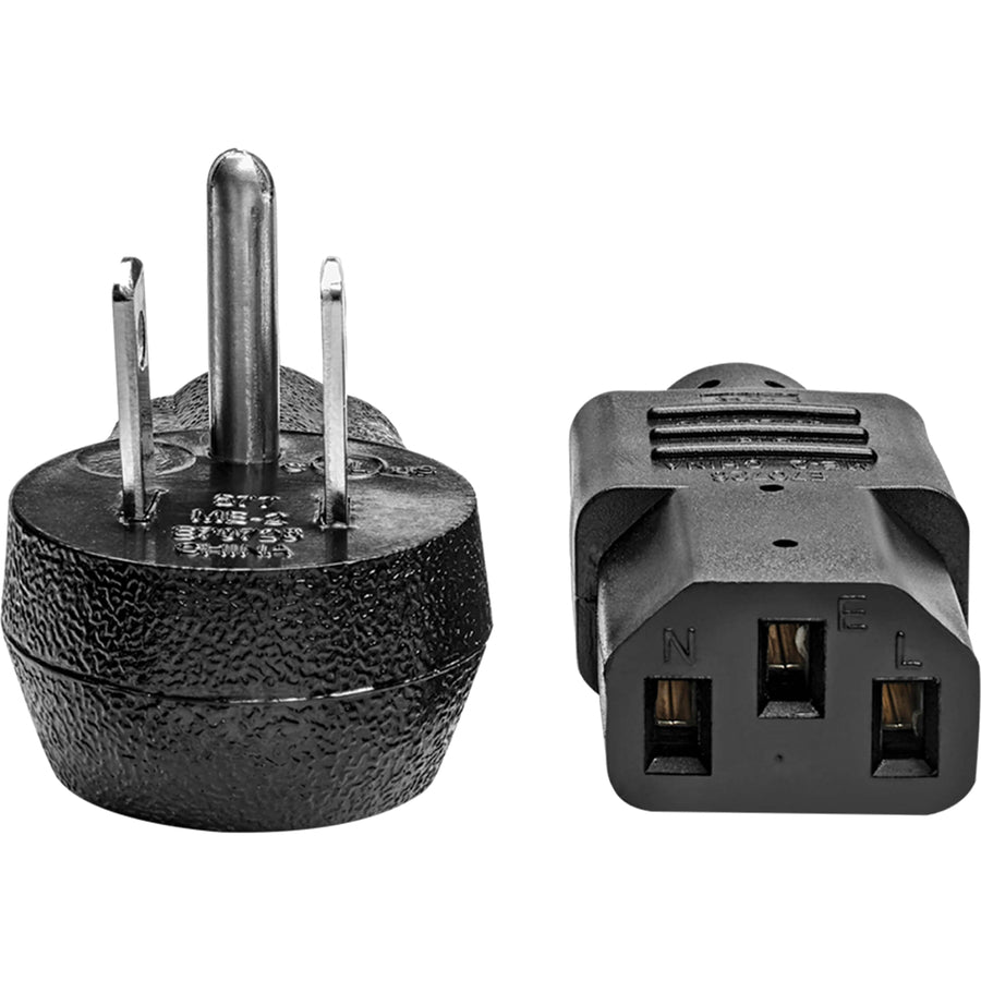 Eaton Tripp Lite Series Heavy-Duty Power Cord - NEMA 5-15P to IEC C13, 3 ft., 14 AWG, Black