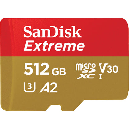 SanDisk Extreme 512 GB UHS-I microSD Card - High-Speed Storage for 4K UHD and Apps