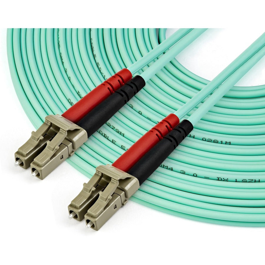 StarTech.com 10m (33ft) LC/LC OM4 Multimode Fiber Optic Patch Cable, 50/125µm, 100 Gbps Data Rate, LSZH Jacket
