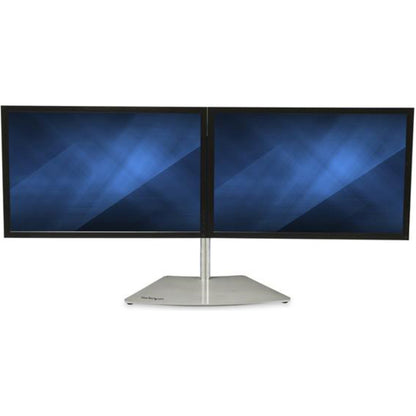StarTech.com Dual Monitor Stand ARMDUOSS – Adjustable Freestanding Desktop Mount for 2 Up to 24-Inch Displays in Silver