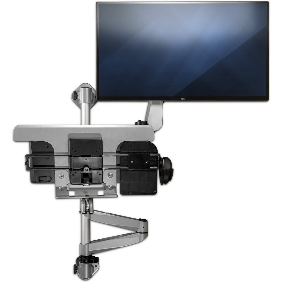 StarTech.com Wall Mount Workstation - Adjustable Single Monitor Sit-Stand Desk with Padded Keyboard Tray and Articulating Arm