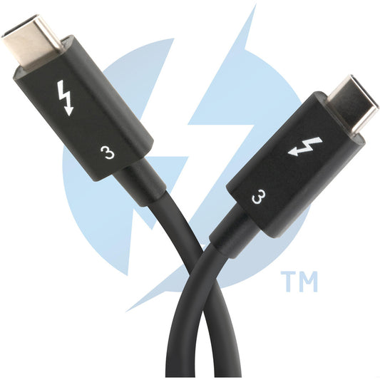 Plugable Technologies Thunderbolt 3 Cable (40Gbps, 2.6ft) with 100W Power Delivery