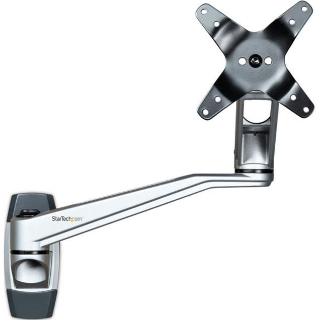 StarTech.com Wall Mount Monitor Arm ARMWALLDSLP – Adjustable 20.4" Dual-Swivel Articulating Mount for Displays up to 34"