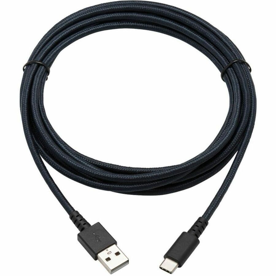Eaton Tripp Lite Series Heavy-Duty USB-A to USB-C Cable, 10 ft, Gray - Durable USB 2.0 Data Transfer and Charging Cord with Reinforced UHMWPE and Aramid Fiber Construction