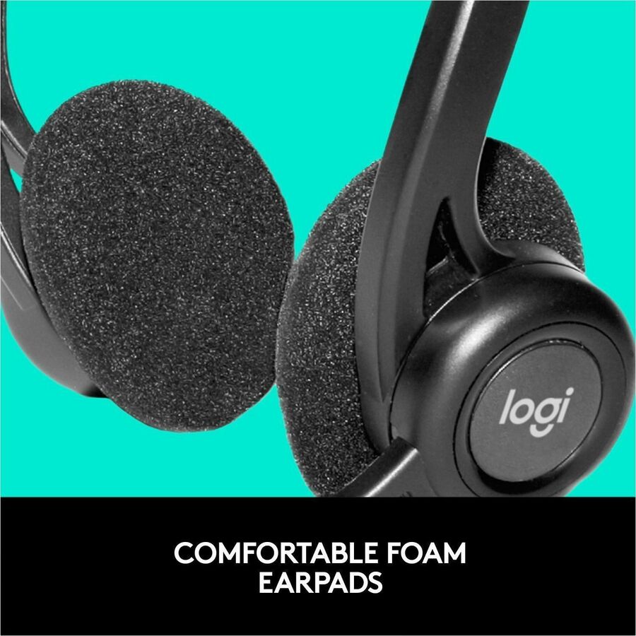 Logitech 960 USB Computer Headset – Noise-Cancelling Binaural Over-the-Head Design with Microphone