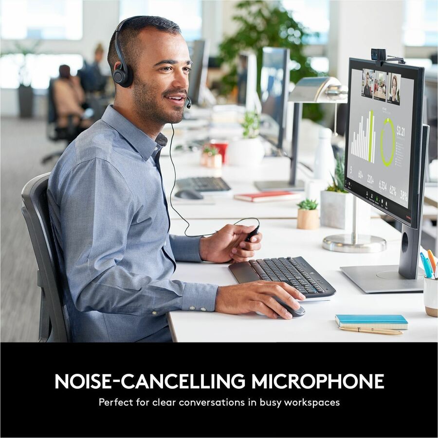 Logitech 960 USB Computer Headset – Noise-Cancelling Binaural Over-the-Head Design with Microphone