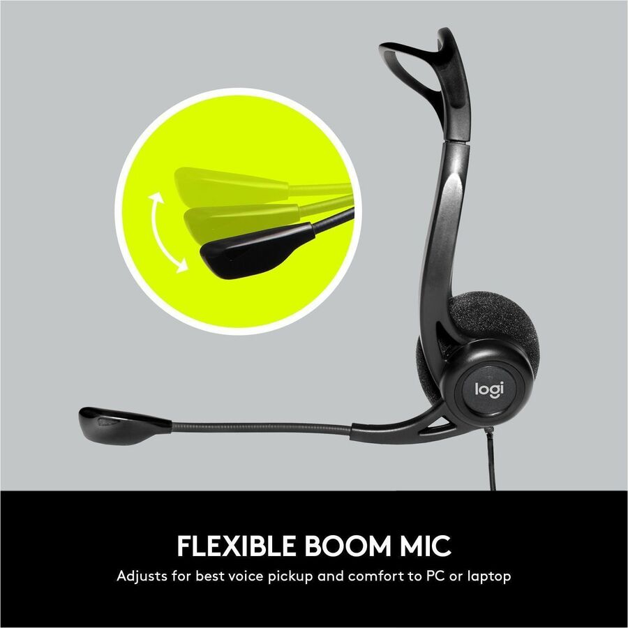 Logitech 960 USB Computer Headset – Noise-Cancelling Binaural Over-the-Head Design with Microphone