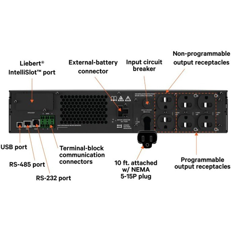 Vertiv Liebert GXT5 1500VA 120V Online Double Conversion UPS with SNMP/Webcard