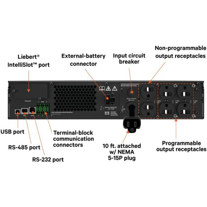 Vertiv Liebert GXT5 1500VA 120V Online Double Conversion UPS with SNMP/Webcard