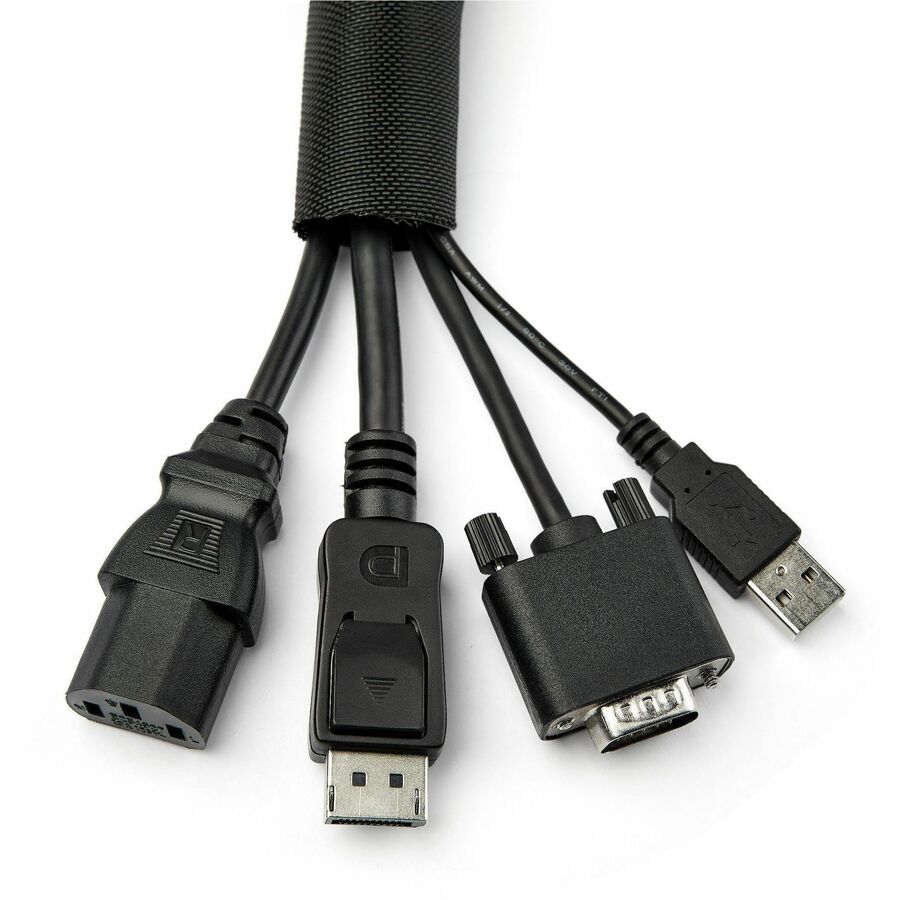 StarTech.com 15 ft. (4.6 m) Flexible Cable Management Sleeve with Self-Coiling Design