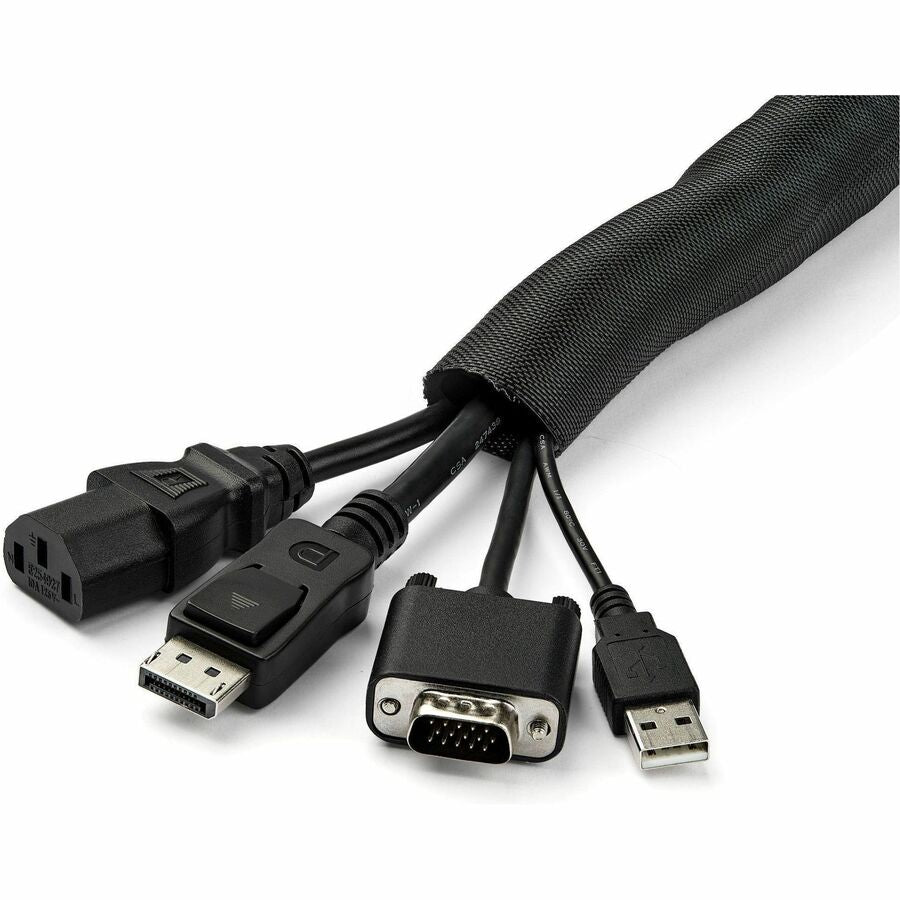 StarTech.com 15 ft. (4.6 m) Flexible Cable Management Sleeve with Self-Coiling Design