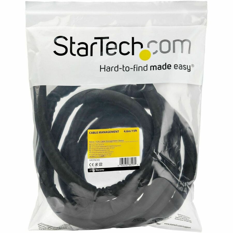 StarTech.com 15 ft. (4.6 m) Flexible Cable Management Sleeve with Self-Coiling Design
