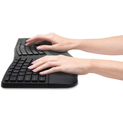 Kensington Pro Fit Ergo Wireless Keyboard-Black with Dual Bluetooth and 2.4 GHz Connectivity