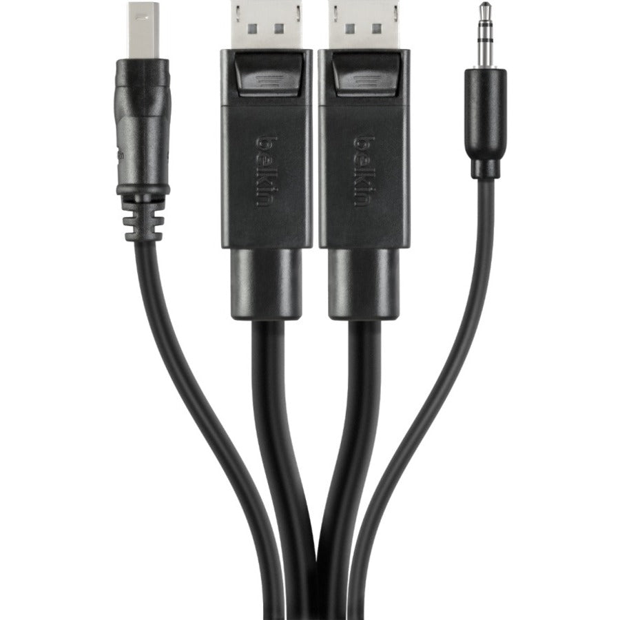 Belkin F1D9020B10T TAA Dual DisplayPort/USB Audio KVM Cable, 10 ft