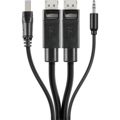 Belkin F1D9020B10T TAA Dual DisplayPort/USB Audio KVM Cable, 10 ft
