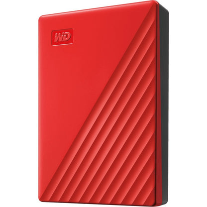 WD My Passport 4TB Portable Hard Drive in Red with Password Protection and Automatic Backup
