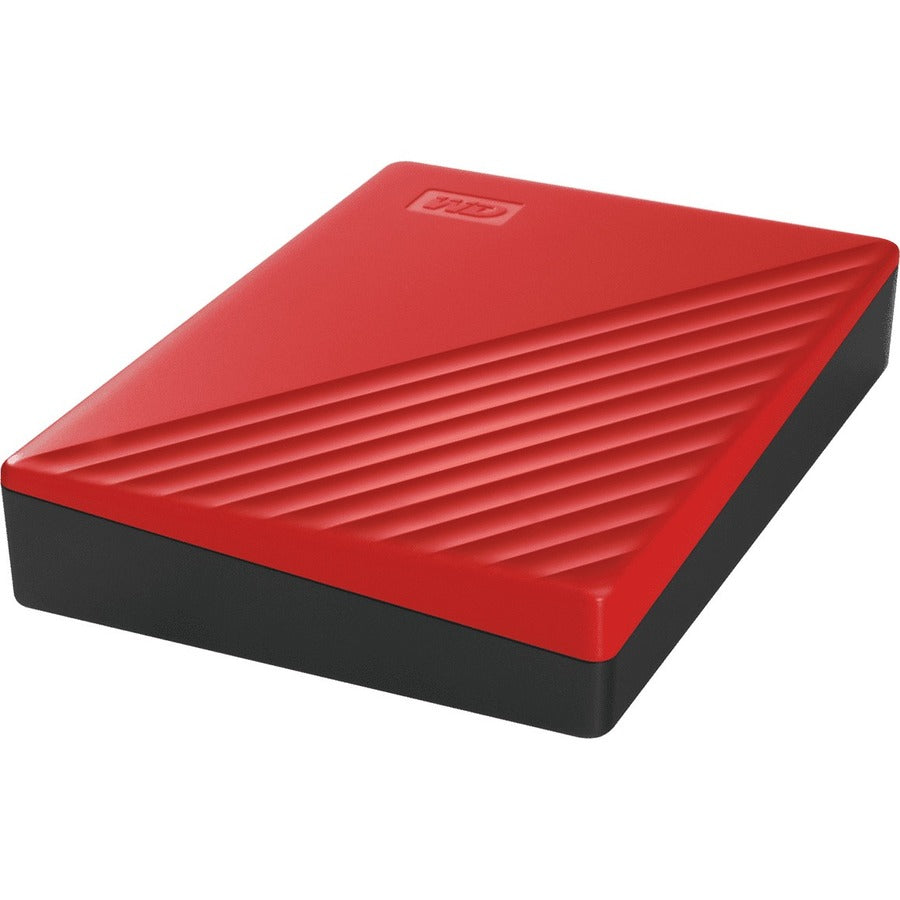 WD My Passport 4TB Portable Hard Drive in Red with Password Protection and Automatic Backup