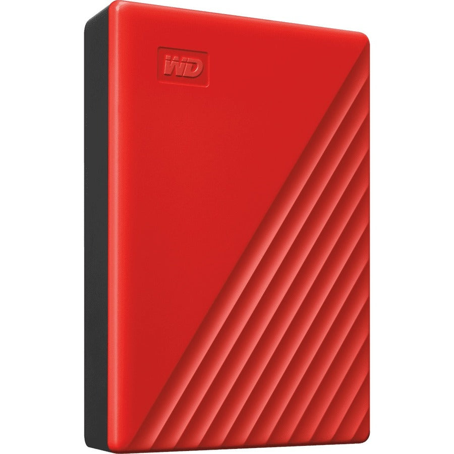WD My Passport 4TB Portable Hard Drive in Red with Password Protection and Automatic Backup