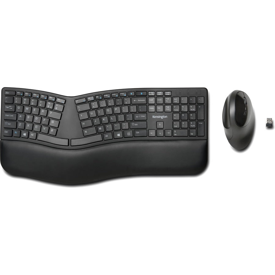Kensington Pro Fit Ergo Wireless Keyboard and Mouse - Black, Part Number K75406US
