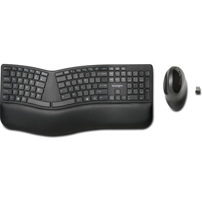 Kensington Pro Fit Ergo Wireless Keyboard and Mouse - Black, Part Number K75406US