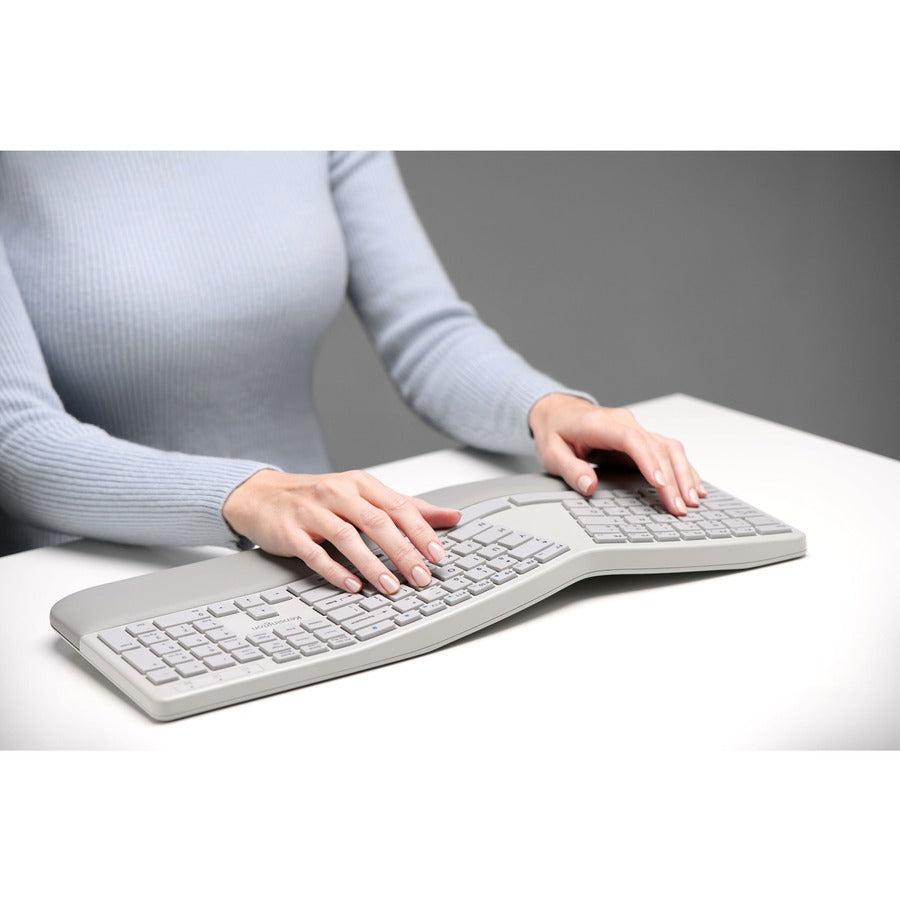 Kensington Pro Fit Ergo Wireless Keyboard and Mouse - Gray, Ergonomic Design with Dual Wireless Connectivity