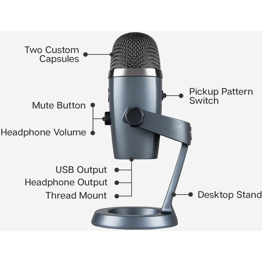 Blue Yeti Nano Wired Condenser Microphone for Streaming and Recording