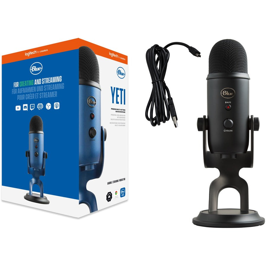 Blue Yeti Professional Multi-Pattern USB Microphone for Recording & Streaming