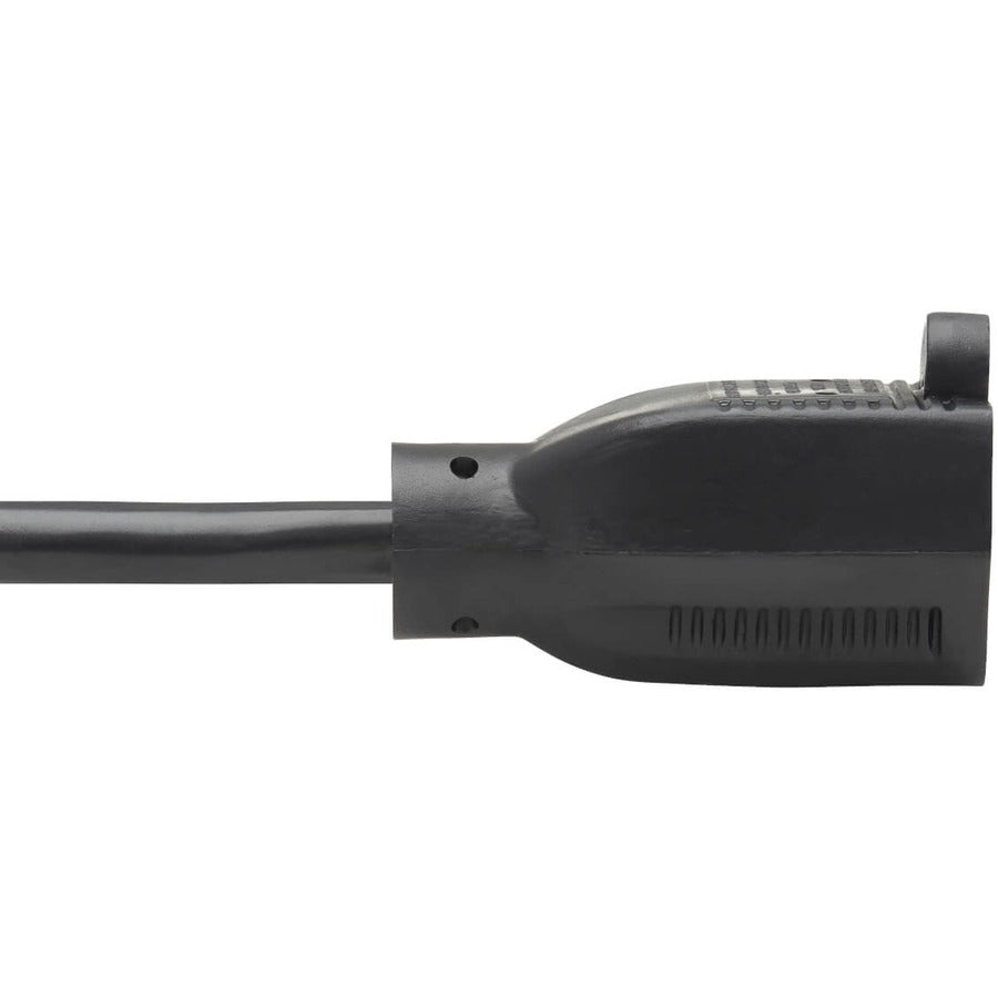 Eaton Tripp Lite Series Power Extension Cord with Right-Angle NEMA 5-15P to NEMA 5-15R, 1 Foot, 13A, 120V, Black