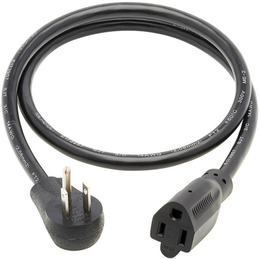Eaton Tripp Lite Series 3 ft. Heavy-Duty Power Extension Cord with Right-Angle NEMA 5-15P Plug