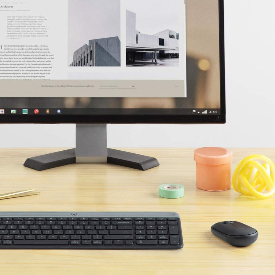 Logitech MK470 Slim Wireless Keyboard and Mouse Combo - Compact, Quiet, Modern Design in Graphite