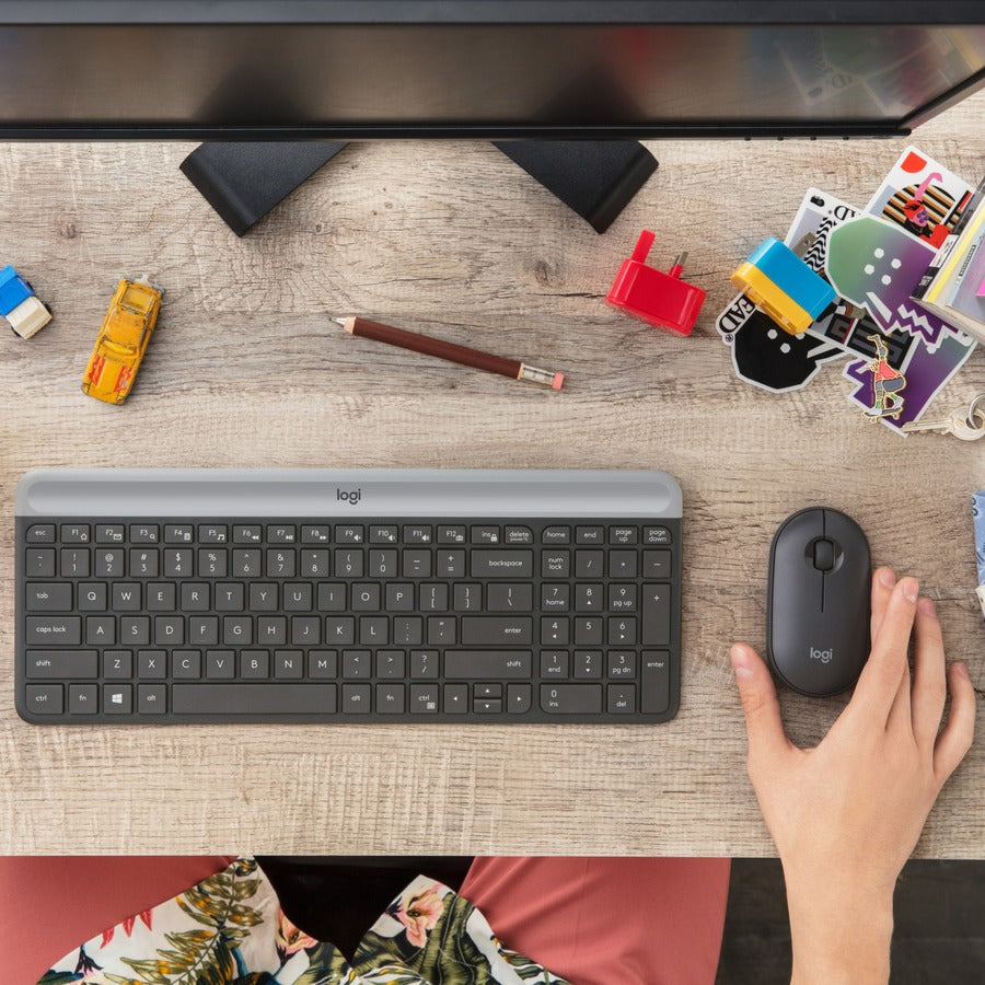 Logitech MK470 Slim Wireless Keyboard and Mouse Combo - Compact, Quiet, Modern Design in Graphite