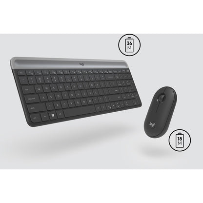 Logitech MK470 Slim Wireless Keyboard and Mouse Combo - Compact, Quiet, Modern Design in Graphite