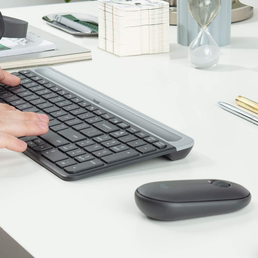 Logitech MK470 Slim Wireless Keyboard and Mouse Combo - Compact, Quiet, Modern Design in Graphite