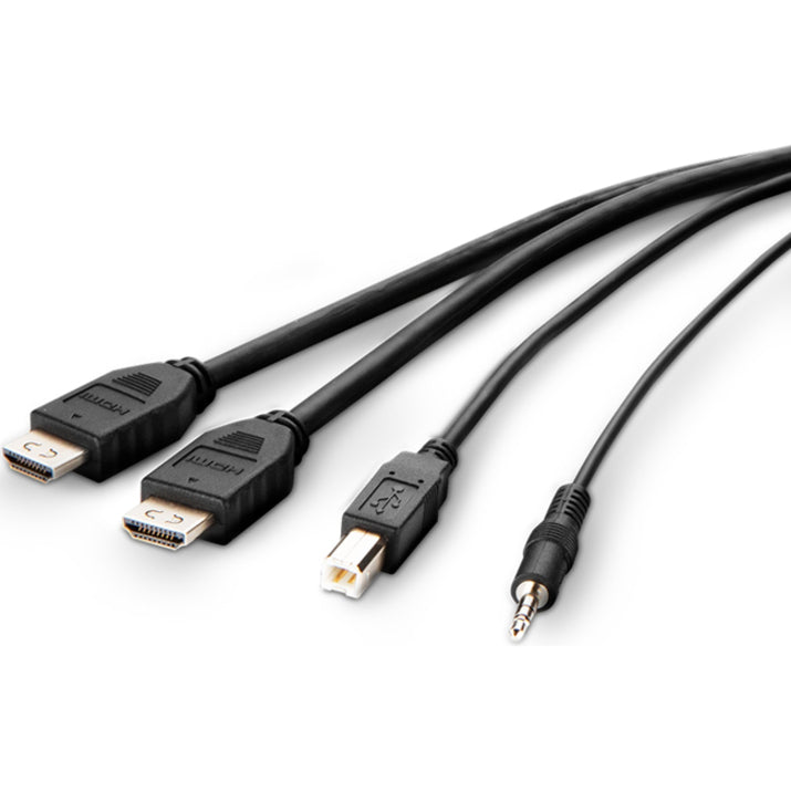 Belkin F1DN2CCBL-HH10T Dual HDMI High Retention KVM Cable with USB and Audio, 10 ft