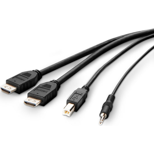Belkin F1DN2CCBL-HH10T Dual HDMI High Retention KVM Cable with USB and Audio, 10 ft