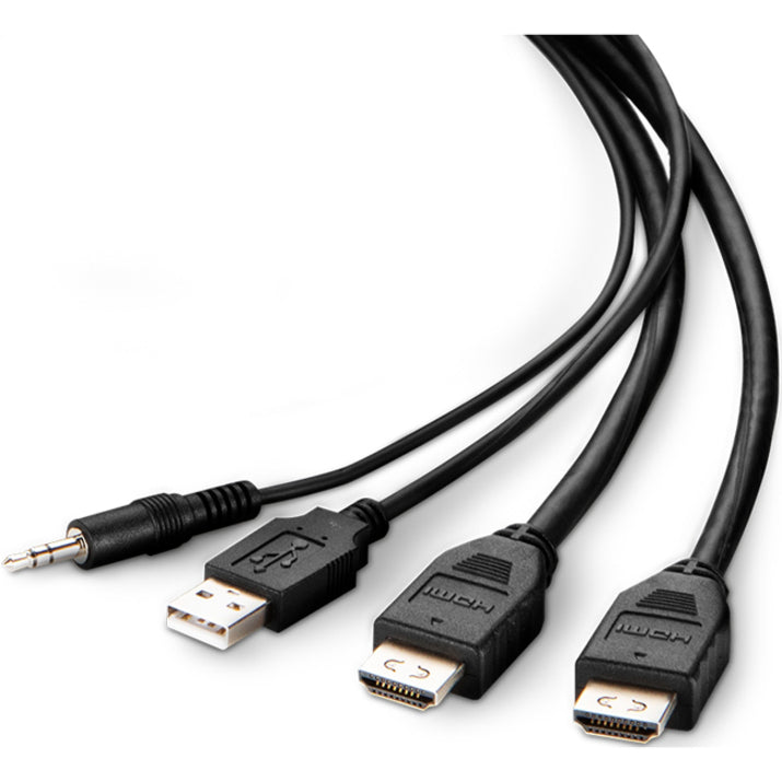 Belkin F1DN2CCBL-HH10T Dual HDMI High Retention KVM Cable with USB and Audio, 10 ft