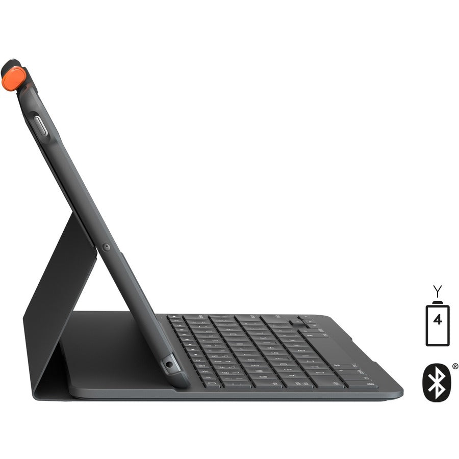 Logitech Slim Folio Keyboard Cover Case for iPad (7th-9th Generation) - Graphite