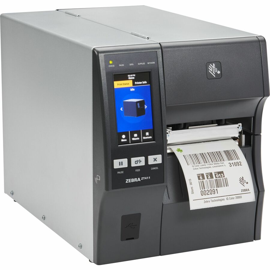 Zebra ZT411 Industrial Thermal Label Printer with 4-Inch Print Width and RFID Capabilities