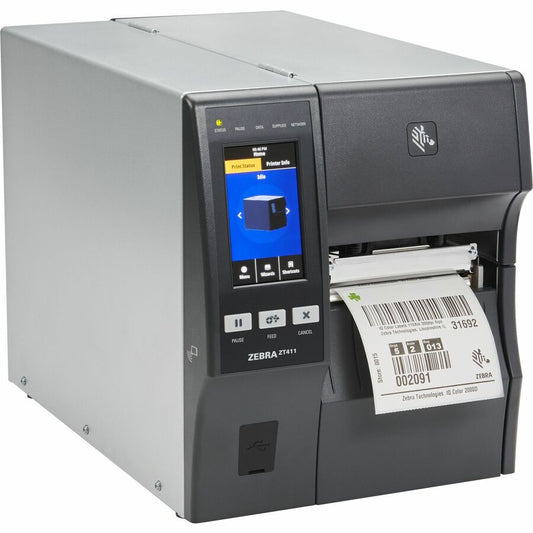 Zebra ZT411 Industrial Thermal Label Printer with 4-Inch Print Width and RFID Capabilities