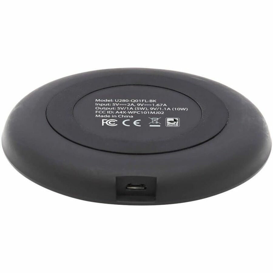 Eaton Tripp Lite Series 10W Wireless Fast-Charging Pad - Qi Certified, Apple & Samsung Compatible, Black